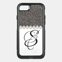 BLACK GLITTER WHITE MONOGRAMME