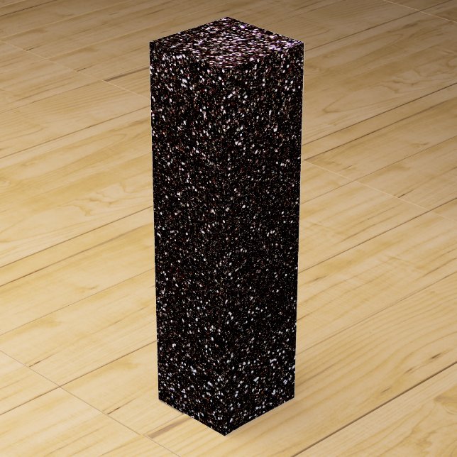 Black glitter wine gift box (Front)