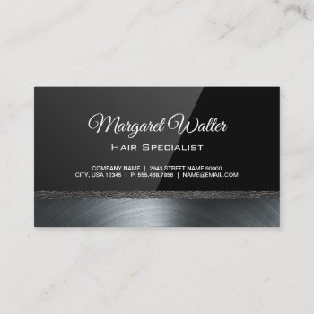 Black Gloss | Metallic Trim Business Card by lovely_businesscards at Zazzle