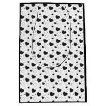 Black glossy hearts cute romantic pattern