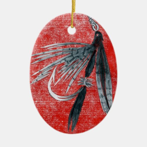 Black Gnat Classic Trout Fly Christmas Ornament