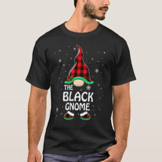 Black Gnome Buffalo Plaid Matching Family Christma T-Shirt