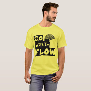 Black "Go with the Flow" with Slinky on Stairs T-Shirt