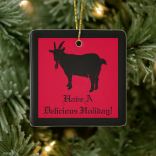 Black Goat Black Phillip Delicious Christmas Ceramic Ornament
