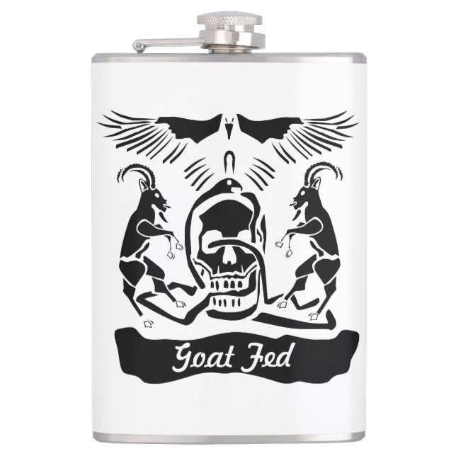 Black Goat Corrupt Trinity Crest Flask (Front)