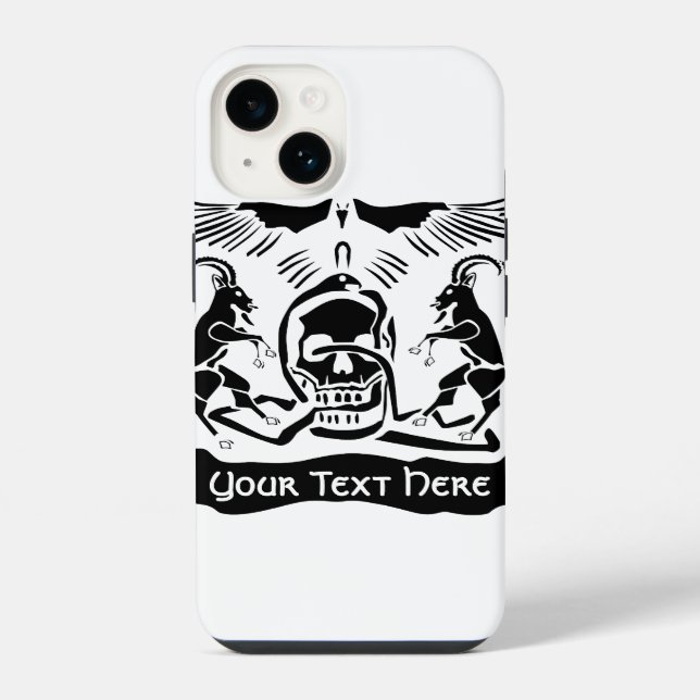Black Goat Corrupt Trinity Crest Iphone Case (Back)