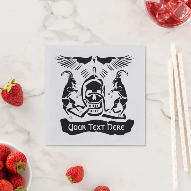 Black Goat Corrupt Trinity Crest Napkins (Insitu)