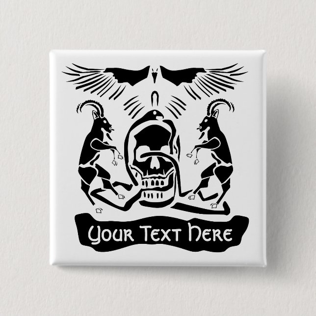 Black Goat Corrupt Trinity Crest Pinback Button (Front)