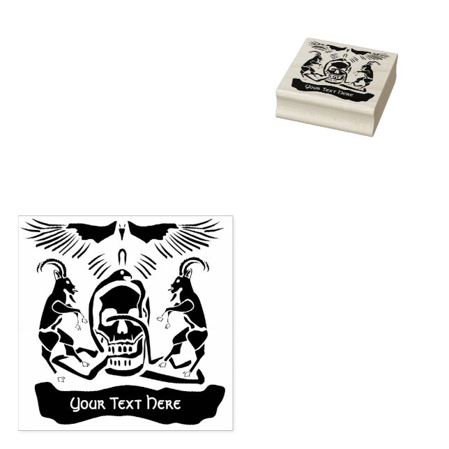 Black Goat Corrupt Trinity Crest Rubber Stamp (Stamped)