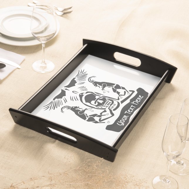Black Goat Corrupt Trinity Crest Serving Tray (Front)
