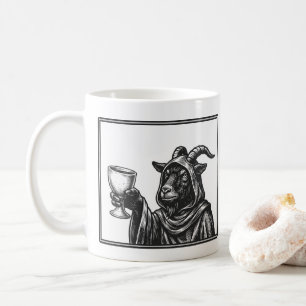 Black Goat in Cloak Gothic Pegan Medieval Wicca Coffee Mug