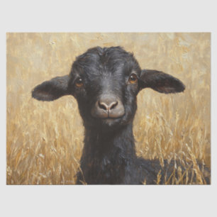 Black Goat Wheat Field Painting Decoupage Tissue Paper