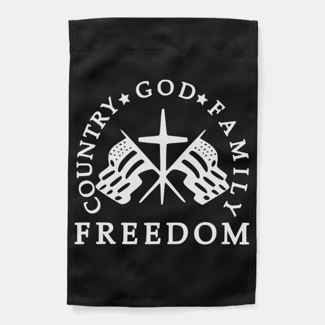 black God Family Country Freedom The Cross USA Garden Flag (Front)