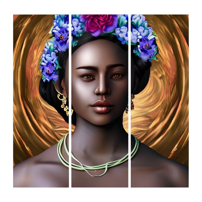 Black Goddess | African-American Woman AI Art (Front)