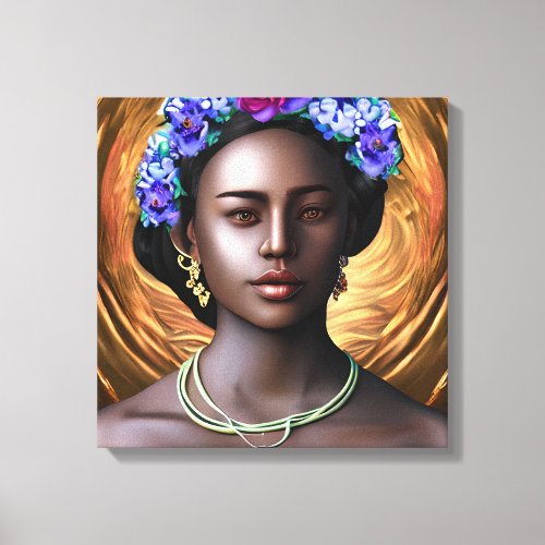 Black Goddess  African_American Woman AI Art Canvas Print