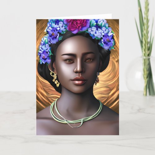 Black Goddess  African_American Woman AI Art Card