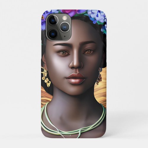 Black Goddess  African_American Woman AI Art iPhone 11 Pro Case