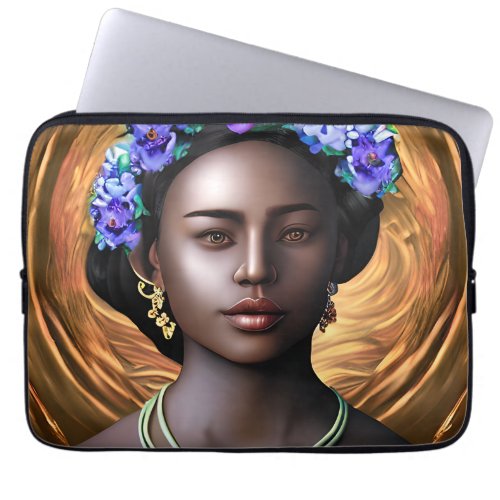 Black Goddess  African_American Woman AI Art Laptop Sleeve