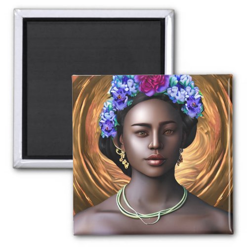 Black Goddess  African_American Woman AI Art Magnet