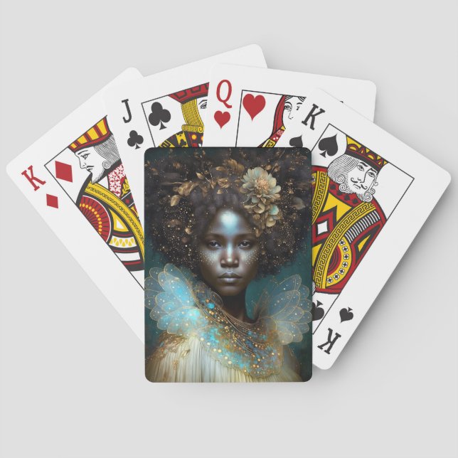 Black Goddess Fantasy Art Poker Cards (Back)
