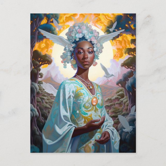 Black Goddess Fantasy Art Postcard (Front)