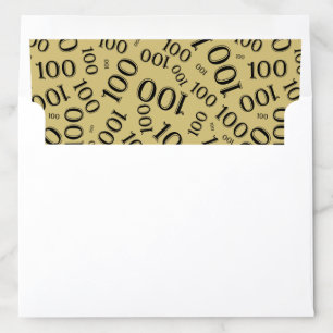 Black/Gold100 Collage Pattern -100th Occasion Envelope Liner