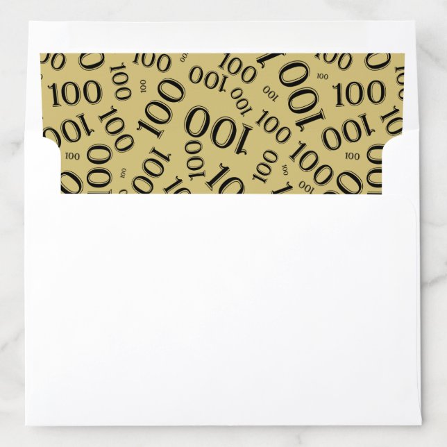 Black/Gold100 Collage Pattern -100th Occasion Envelope Liner (In Envelope)