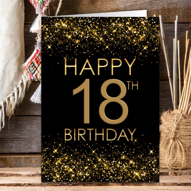 Black Gold 18th Birthday Card (Creator Uploaded)