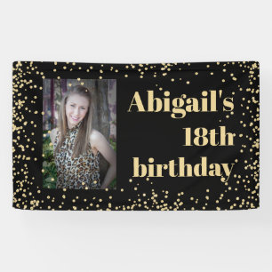 Black Gold 18th Birthday Party Photo Banner