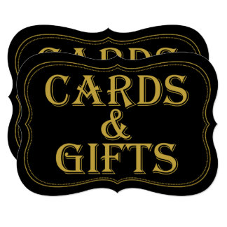 Black & Gold 1920's Gatsby Wedding Cards Sign