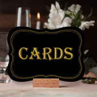 Black & Gold 1920's Gatsby Wedding Cards Sign