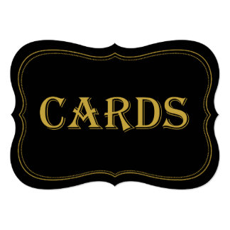 Black & Gold 1920's Gatsby Wedding Cards Sign