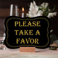 Black & Gold 1920's Gatsby Wedding Favor Sign