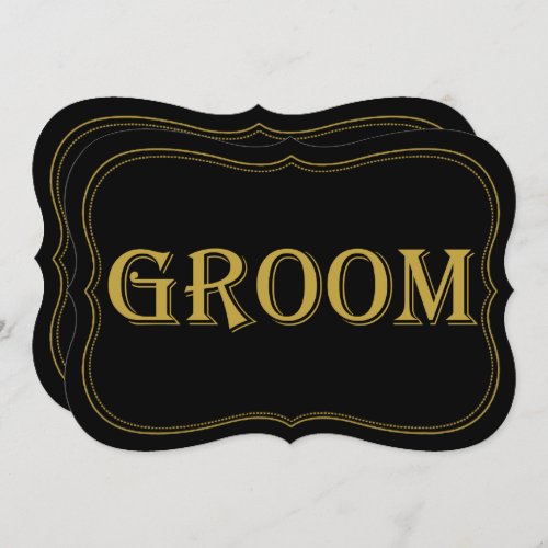 Black  Gold 1920s Gatsby Wedding Groom Sign Invitation