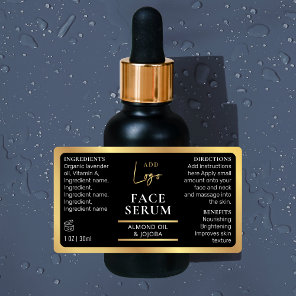 Black & Gold 1 OZ 30ml Cosmetic Bottle Waterproof Labels