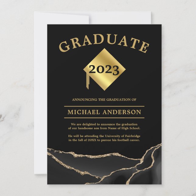 Black Gold 2024 Graduation Announcement (Front)