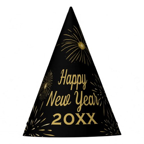 Black Gold 2024 New Years Eve Party Hat