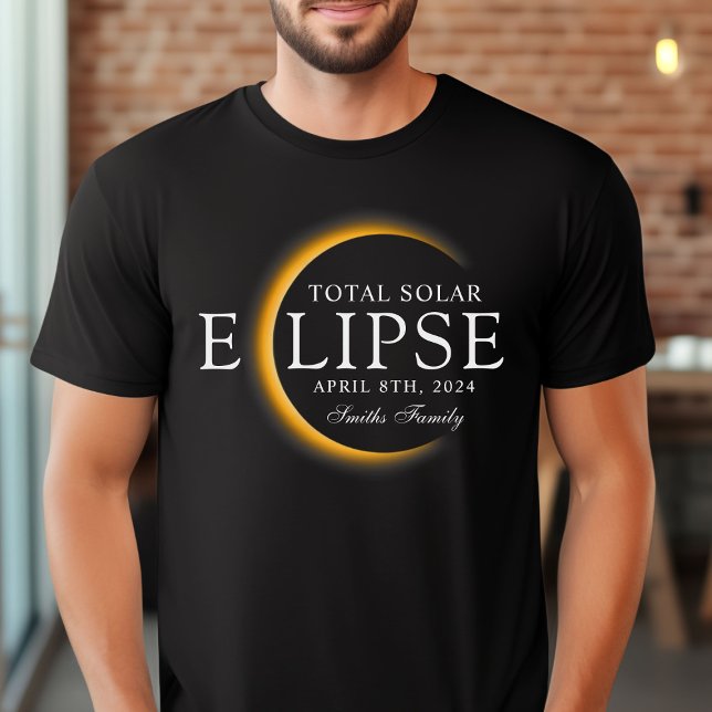Black & Gold 2024 Texas Total Solar Eclipse Family T-Shirt (Creator Uploaded)