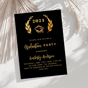 Black gold 2026 Graduation Party Invitation