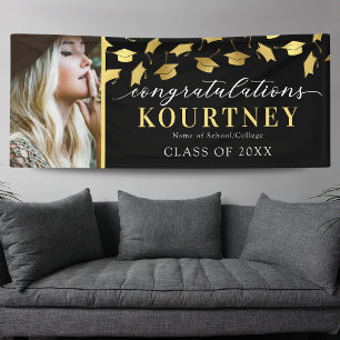 Black Gold 2026 Graduation Photo Banner