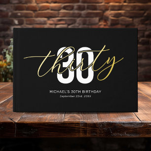 Black Gold 30th Birthday Foil Guest Book