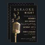 Black Gold 30th Birthday Karaoke Night Party Invitation<br><div class="desc">Classy Black Gold 30th Birthday Karaoke Night Party Invitation</div>