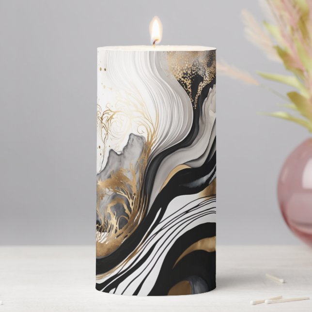 Black Gold 3" x 4" Pillar Candle (In Situ)