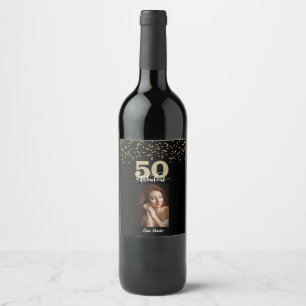 Black Gold 50 and Fabulous Birthday Photo    Wine Label