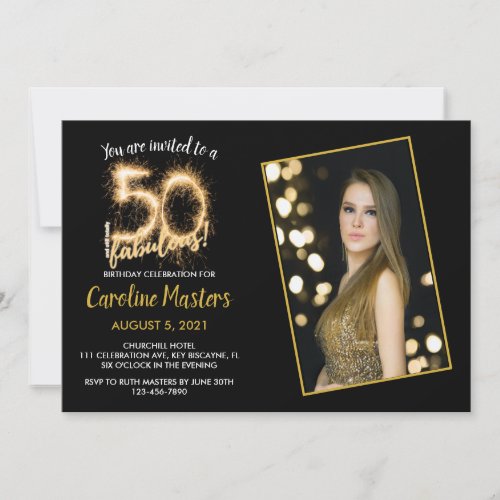 Black Gold 50  still Fabulous 50th Birthday Party