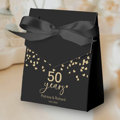 Black Gold 50 Years Wedding Anniversary Favor Boxes