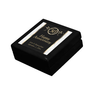 Black & Gold 50th Anniversary Gift Box