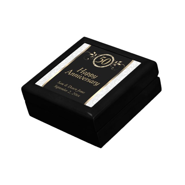 Black & Gold 50th Anniversary Gift Box (Side)