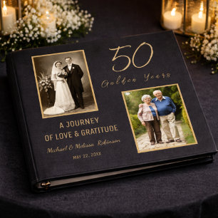 Black Gold 50th Anniversary Love Story Keepsake 3 Ring Binder