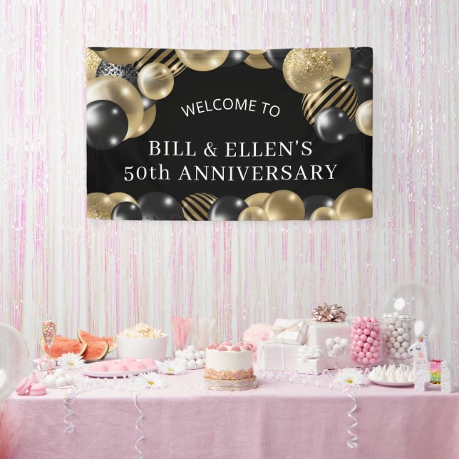 Black Gold 50th Anniversary Welcome Banner (Party)